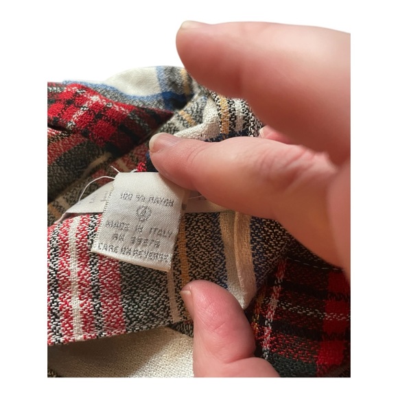 Vintage 90s/Y2K The Limited pleated tartan red white black plaid miniskirt 4 - Picture 3 of 6